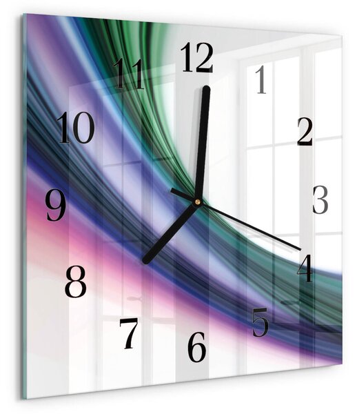 Skleněné hodiny na stěnu Abstraktní čáry zskc-30x30-00172691