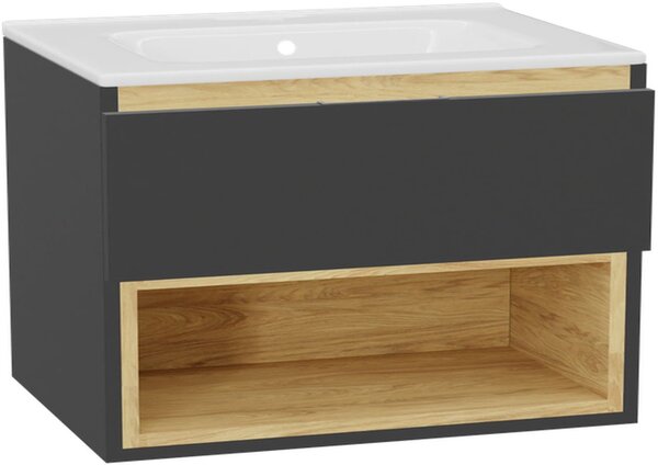 Excellent Tuto 2.0 korpus skříňky 80x46.5x50 cm pod umyvadlo závěsná šedá-dub MLEX.2171.800.GRBL