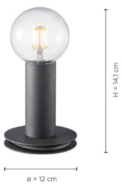 LEUCHTEN DIREKT is JUST LIGHT Stolní lampa v černé barvě v industriálním stylu pro E27 žárovku LD 14770-18