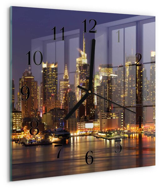 Skleněné hodiny na stěnu Horizont zskc-30x30-00172706