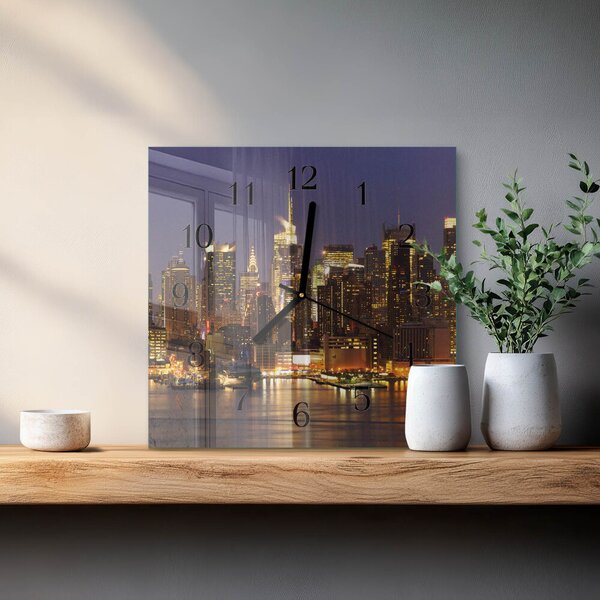 Skleněné hodiny na stěnu Horizont zskc-30x30-00172706