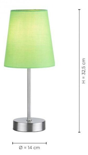 LEUCHTEN DIREKT is JUST LIGHT Stolní lampa, zelená, 1x E14, stínidlo, šňůrový vypínač