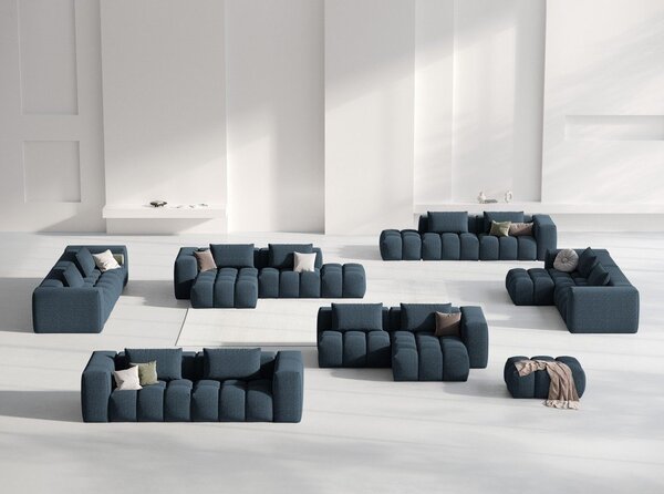 Tmavě modrá rohová pohovka (pravý roh/s lenoškou) Verona – Cosmopolitan Design