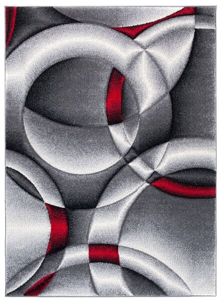 Moderní kusový koberec MATRA šedo-červený J386A