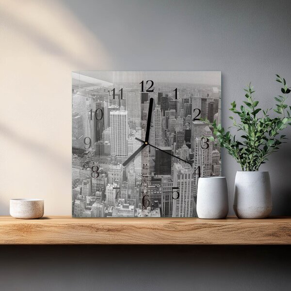 Skleněné hodiny na stěnu Horizont zskc-30x30-00172722
