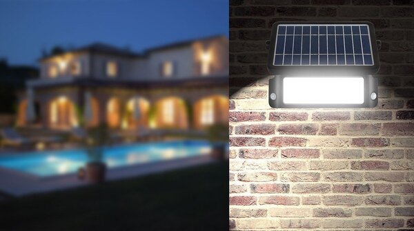 CEN DVS-109040 REFLEKTOR LED DVERSO SOLÁRNÍ SLIM SENSOR 10W 4000K 1080Lm 90d 310x35x218mm IP65 - CENTURY