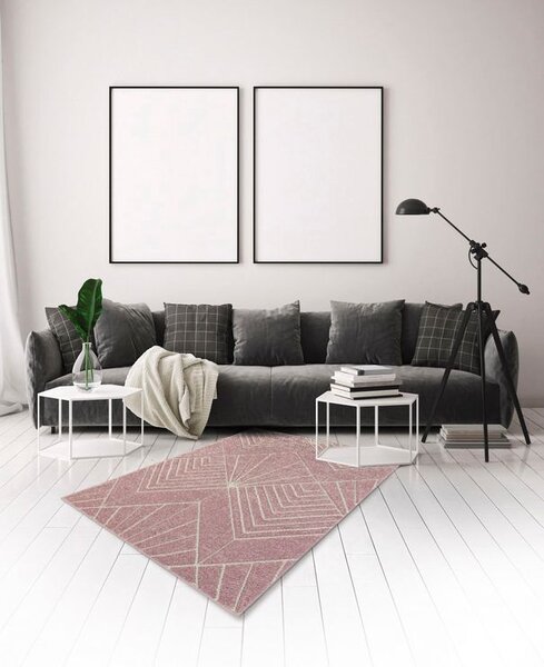 Breno Kusový koberec PORTLAND 58/RT4R, 67x120 cm, Růžová/Vícebarevné