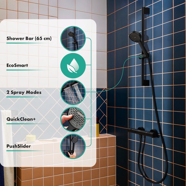 Hansgrohe Activera Select S sprchová sada na stěnu černá 28044670
