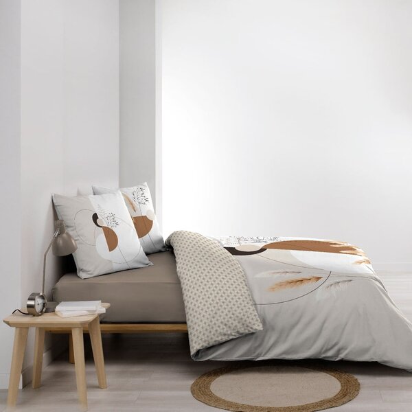 Bílé/béžové bavlněné povlečení na dvoulůžko/prodloužené 240x220 cm Natacha – douceur d'intérieur