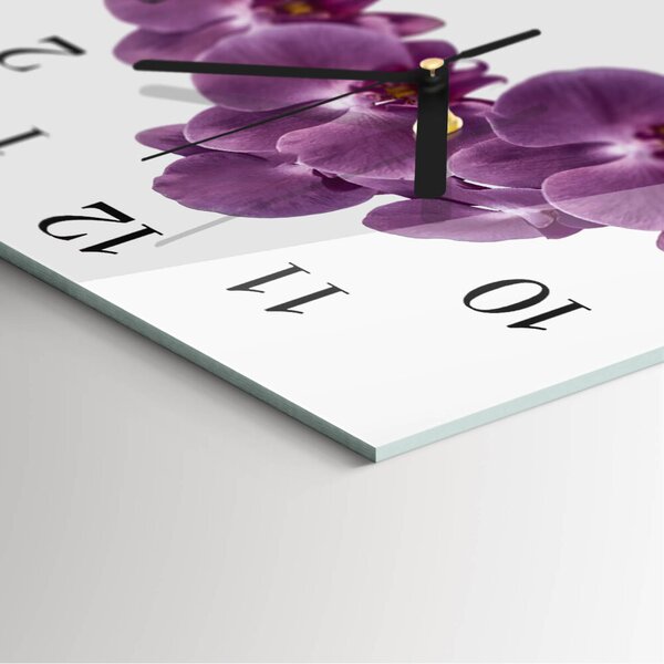 Skleněné hodiny na stěnu Orchidej zskc-30x30-00172728
