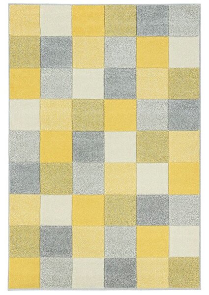 Breno Kusový koberec PORTLAND 1923/RT44, 67x120 cm, Žlutá/Vícebarevné