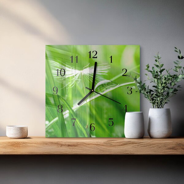 Skleněné hodiny na stěnu Tráva zskc-30x30-00172729