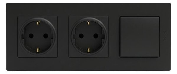 Legrand-Dvojitá domovní zásuvka SCHUKO 250V/16A a jednopól vypín č. 1 NILOE STEP