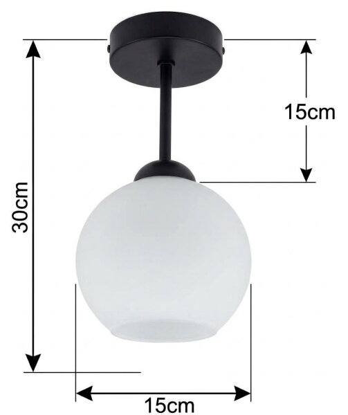 BRILAGI - LED Přisazený lustr RETRO GLASS 1xE27/60W/230V pr. 15 cm černá/bílá