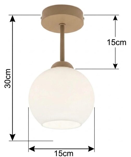 BRILAGI - LED Přisazený lustr RETRO GLASS 1xE27/60W/230V pr. 15 cm béžová/bílá