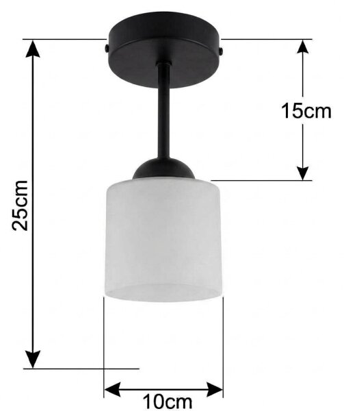 BRILAGI - LED Přisazený lustr RETRO GLASS 1xE27/60W/230V pr. 10 cm černá/bílá