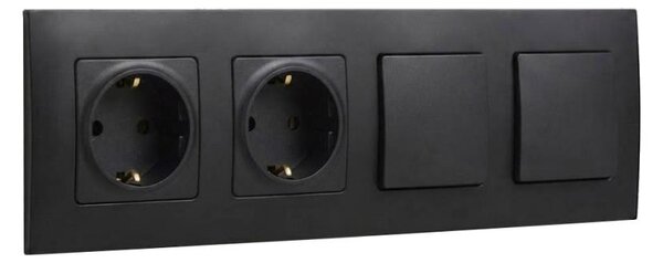 Legrand-Dvojitá zásuvka domovní SCHUKO a dvoj jednop vyp č. 1 s rám NILOE 250V č