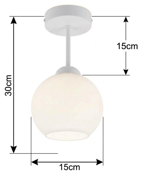 BRILAGI - LED Přisazený lustr RETRO GLASS 1xE27/60W/230V pr. 15 cm bílá