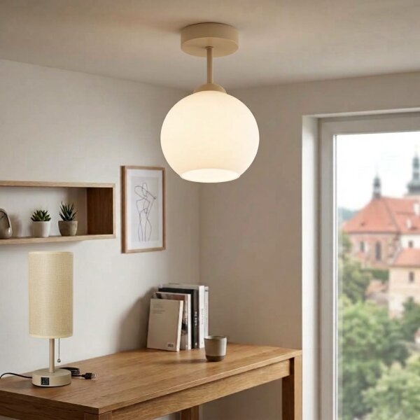 BRILAGI - LED Přisazený lustr RETRO GLASS 1xE27/60W/230V pr. 15 cm béžová/bílá