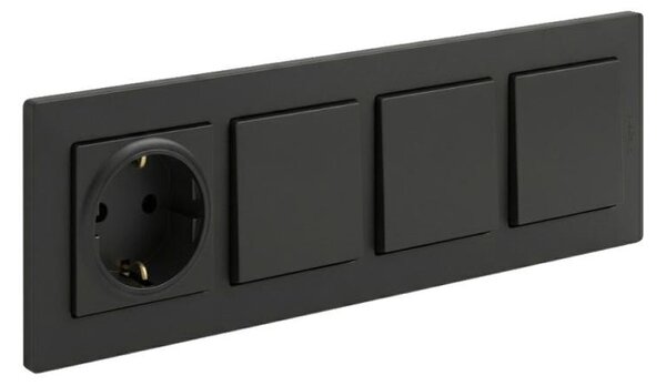 Legrand-Trojitý jednopólový vypínač č. 1 a zás domo SCHUKO NILOE STEP 250V černá