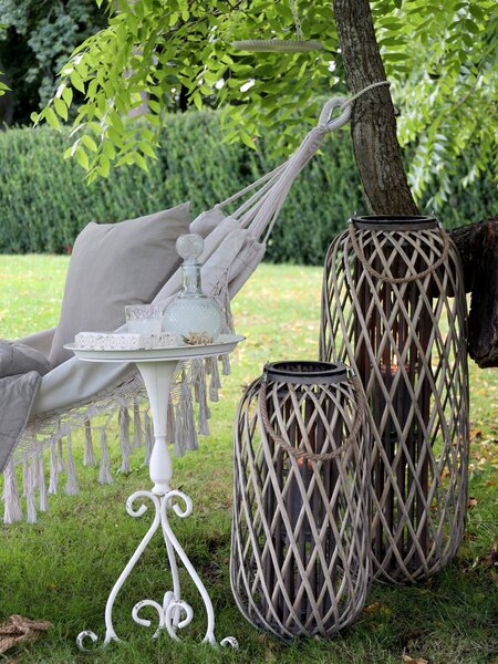 Krémové antik dekorační závěsné krmíko pro ptáčky - 25*43cm - Chic Antique