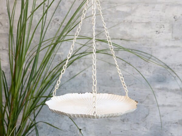 Krémové antik dekorační závěsné krmíko pro ptáčky - 25*43cm - Chic Antique