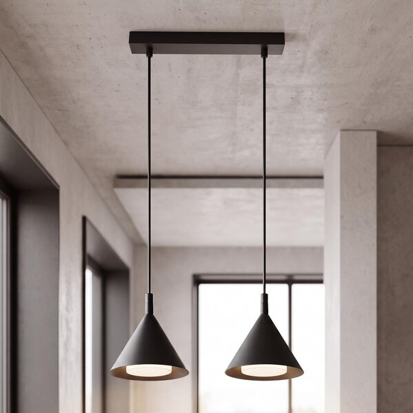 BRILAGI - LED Lustr na lanku CONE DOUBLE 2xGX53/15W/230V černá