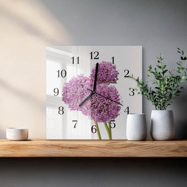 Skleněné hodiny na stěnu Květ zskc-30x30-00172738