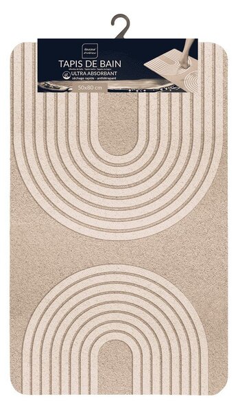 Světle hnědá koupelnová předložka 50x80 cm Adriel – douceur d'intérieur