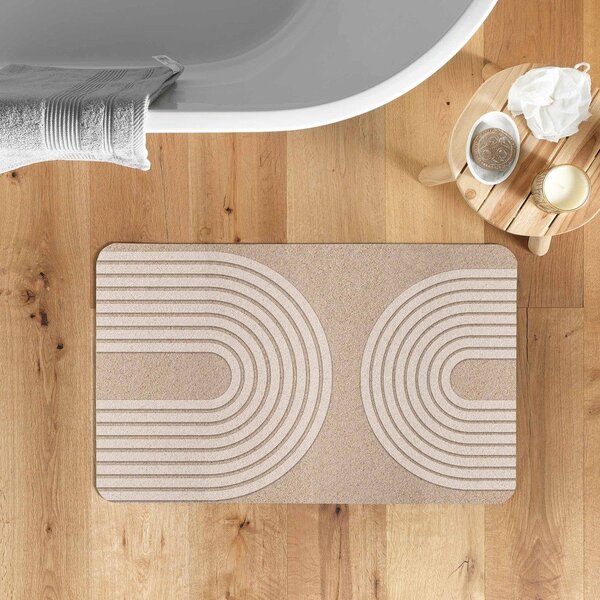 Světle hnědá koupelnová předložka 50x80 cm Adriel – douceur d'intérieur