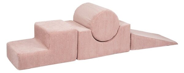 Růžové manšestrové pěnové hřiště 45x170x30 cm Montessori – Meowbaby