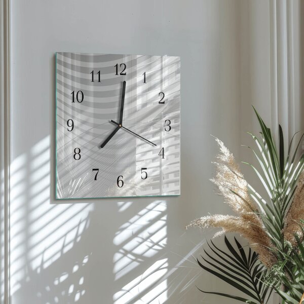 Skleněné hodiny na stěnu Abstraktní čáry zskc-30x30-00172750