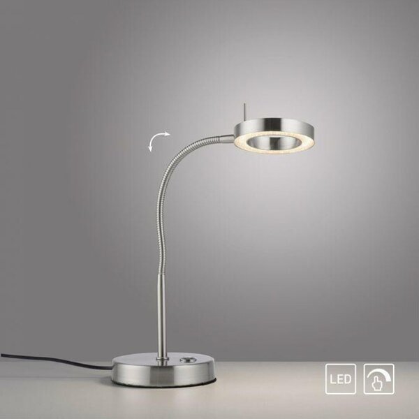 PAUL NEUHAUS LED stolní lampa stříbrná nastavitelné 3 krokové stmívání dotykovým stmívačem teplé bílé světlo 3000K PN 4181-55