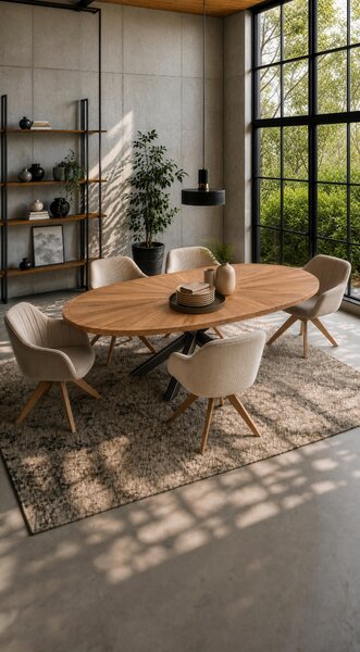 JÍDELNÍ STŮL, jilm, černá, barvy jilmu, 254/135/78 cm Ambia Home - Jídelní stoly