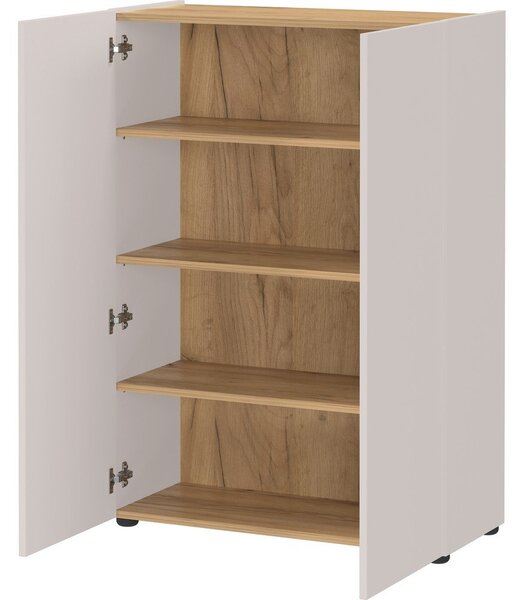 Krémová skříňka v dekoru dubu 74x105x33 cm Alviano – Germania