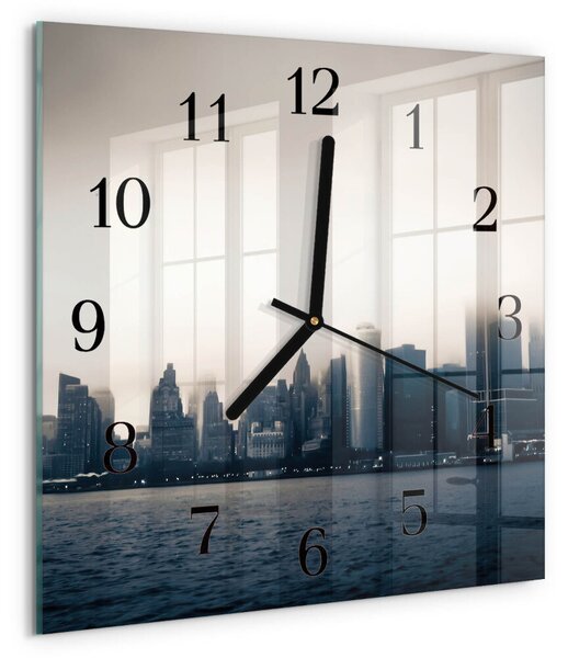 Skleněné hodiny na stěnu Horizont zskc-30x30-00172792