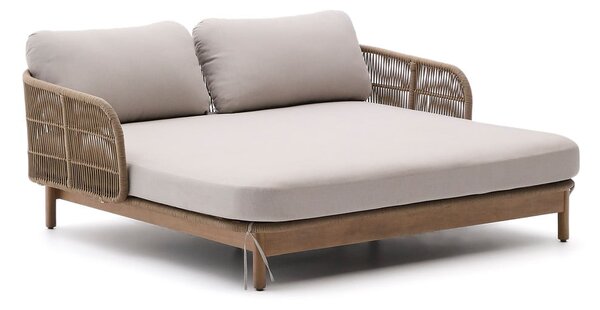 Krémové/v přírodní barvě dvoumístné dřevěné zahradní lehátko Catalina – Kave Home