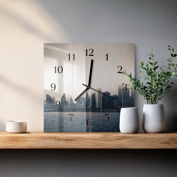 Skleněné hodiny na stěnu Horizont zskc-30x30-00172792