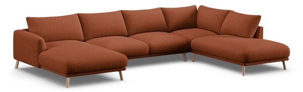 Rohová pohovka v terakotové barvě (do "U") Naomi – Micadoni