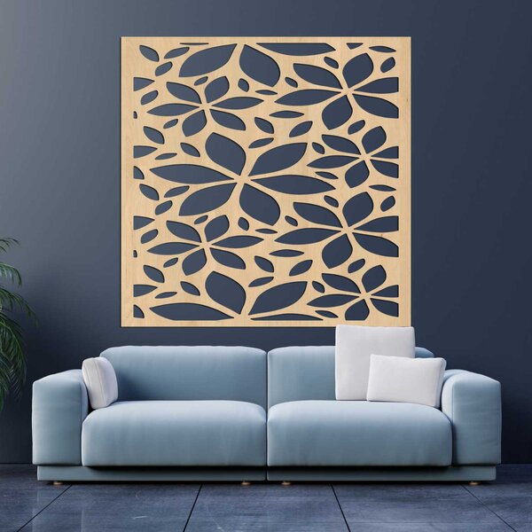 Dřevěný květinový obraz čtverec | BOTANICE: HDF - Javor 30 cm 4560-102276 HDF0281
