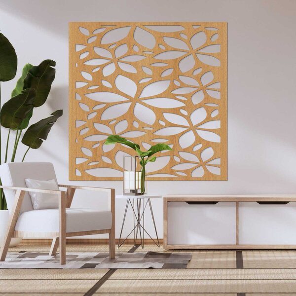Dřevěný květinový obraz čtverec | BOTANICE: HDF - Javor 30 cm 4560-102276 HDF0281