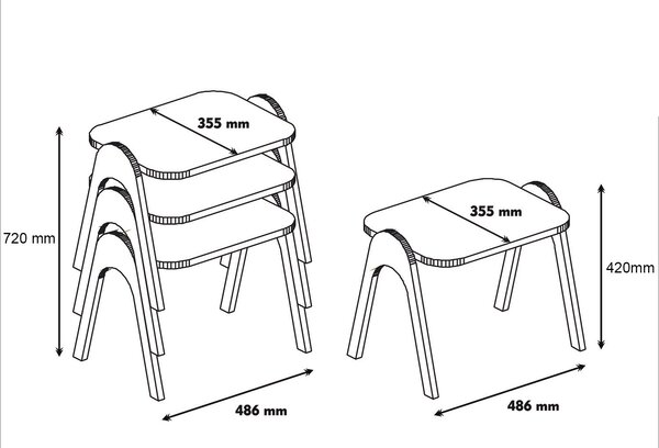 Set konferenčních stolků Parid (Ořech + Bílá). 1071848