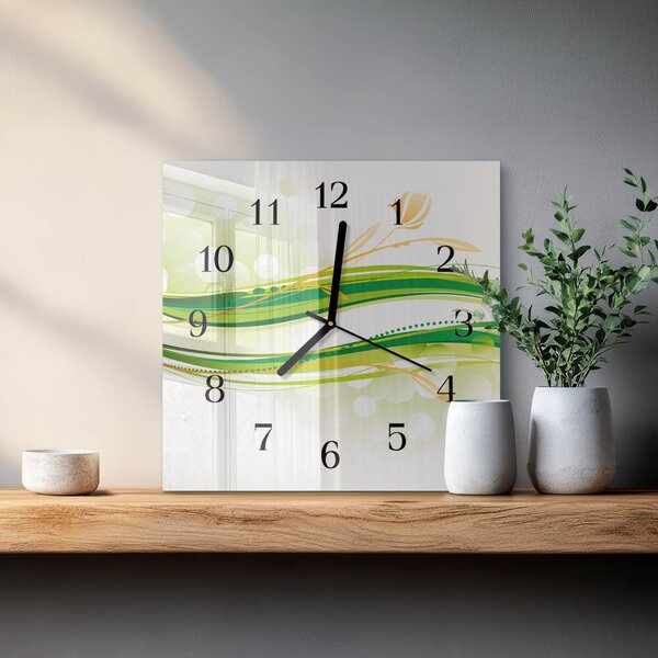 Skleněné hodiny na stěnu Abstraktní čáry zskc-30x30-00172816