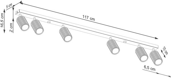 Sollux Lighting Karbon stropní světlo 6x10 W SL.1766