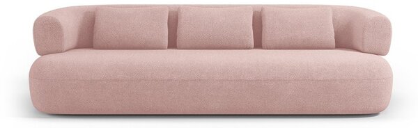 Světle růžová pohovka z textilie bouclé 226 cm Jenny – Micadoni