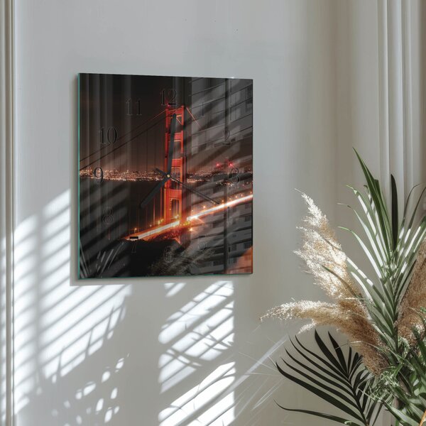 Skleněné hodiny na stěnu Most zskc-30x30-00172820