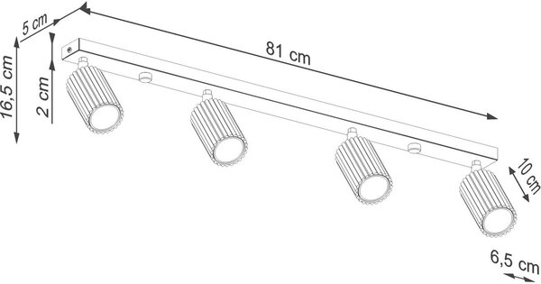 Sollux Lighting Karbon stropní světlo 4x10 W SL.1765