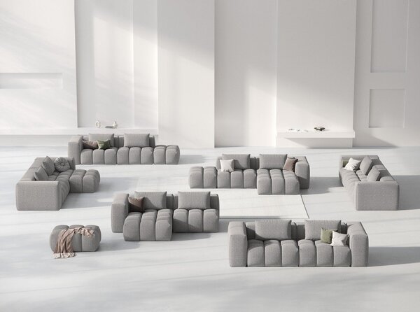 Šedá rohová pohovka (levý roh/s lenoškou) Verona – Cosmopolitan Design