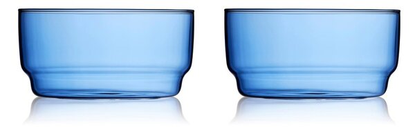 Modré skleněné misky v sadě 2 ks 500 ml Torino – Lyngby Glas