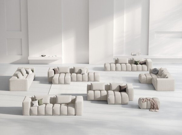 Béžová rohová pohovka (pravý roh/s lenoškou) Verona – Cosmopolitan Design